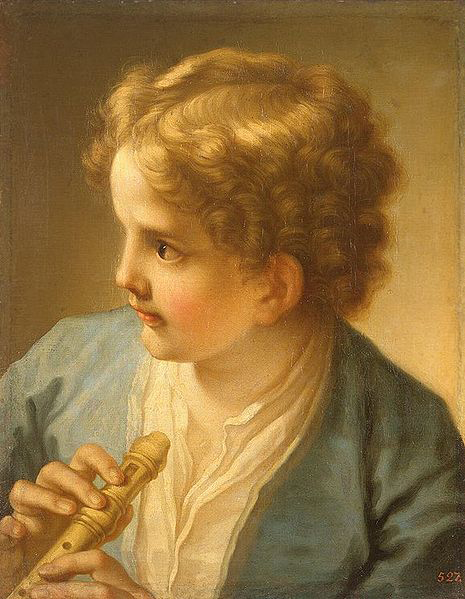 Boy with the flute by tuscan painter Benedetto Luti